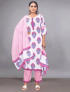 Cotton White Printed Suit
