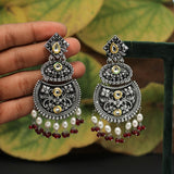 Oxidized Earrings - Maroon