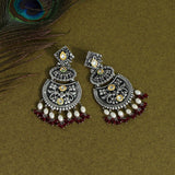 Oxidized Earrings - Maroon