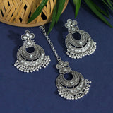 Oxidised Maang Tikka With Earrings Set