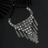 Silver Color Oxidized Necklace