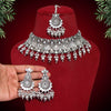Oxidised Choker Mirror Necklace Set
