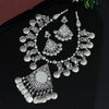 Silver Oxidised Necklace With Earrings
