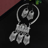 Ethnic Oxidised Silver Jewelry Set