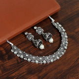 Oxidised Necklace With Earring