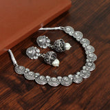 Oxidised Necklace With Earring