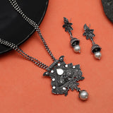 Long Oxidised Necklace Set