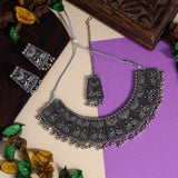 Silver Oxidized Necklace Set