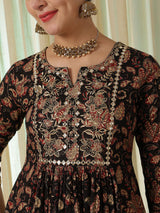 Cotton Printed Anarkali Kurta Set