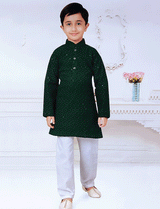 green lucknowi kurta pajama boys