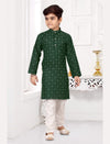 Green Printed Kurta Pajama kids