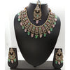 Pink Green Kundan Necklace with Earrings and MaangTikka