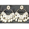 White Beads Jhumka Earrings