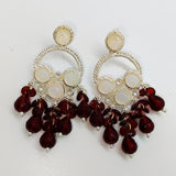 ChandBali Polaki Earrings - Maroon