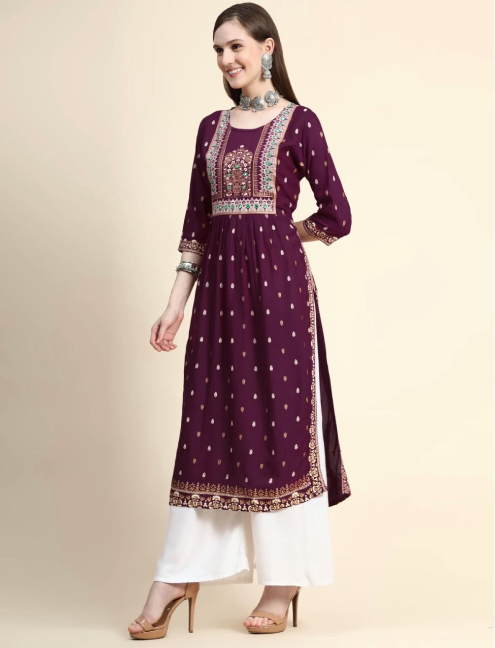 Purple Nyra Cut kurti