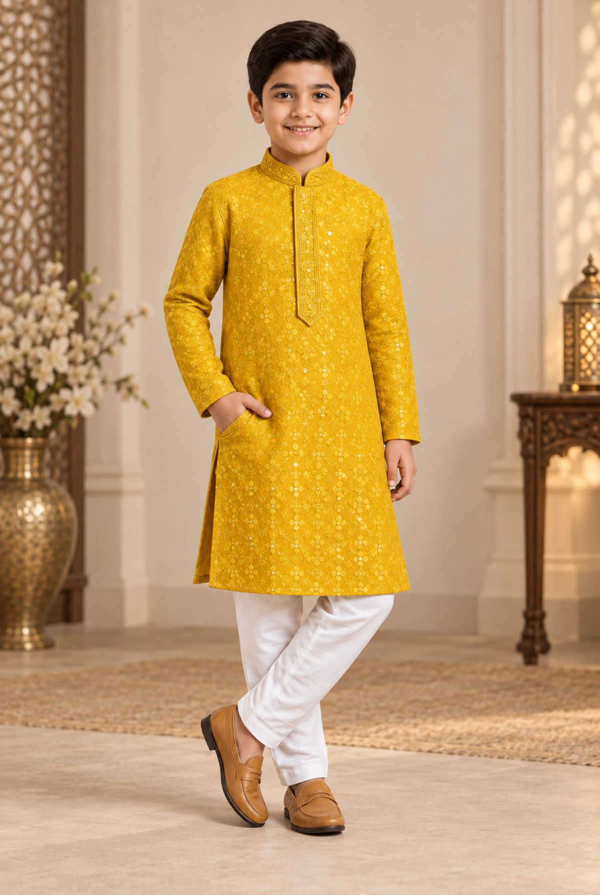 Yellow Embroidered Kurta Set