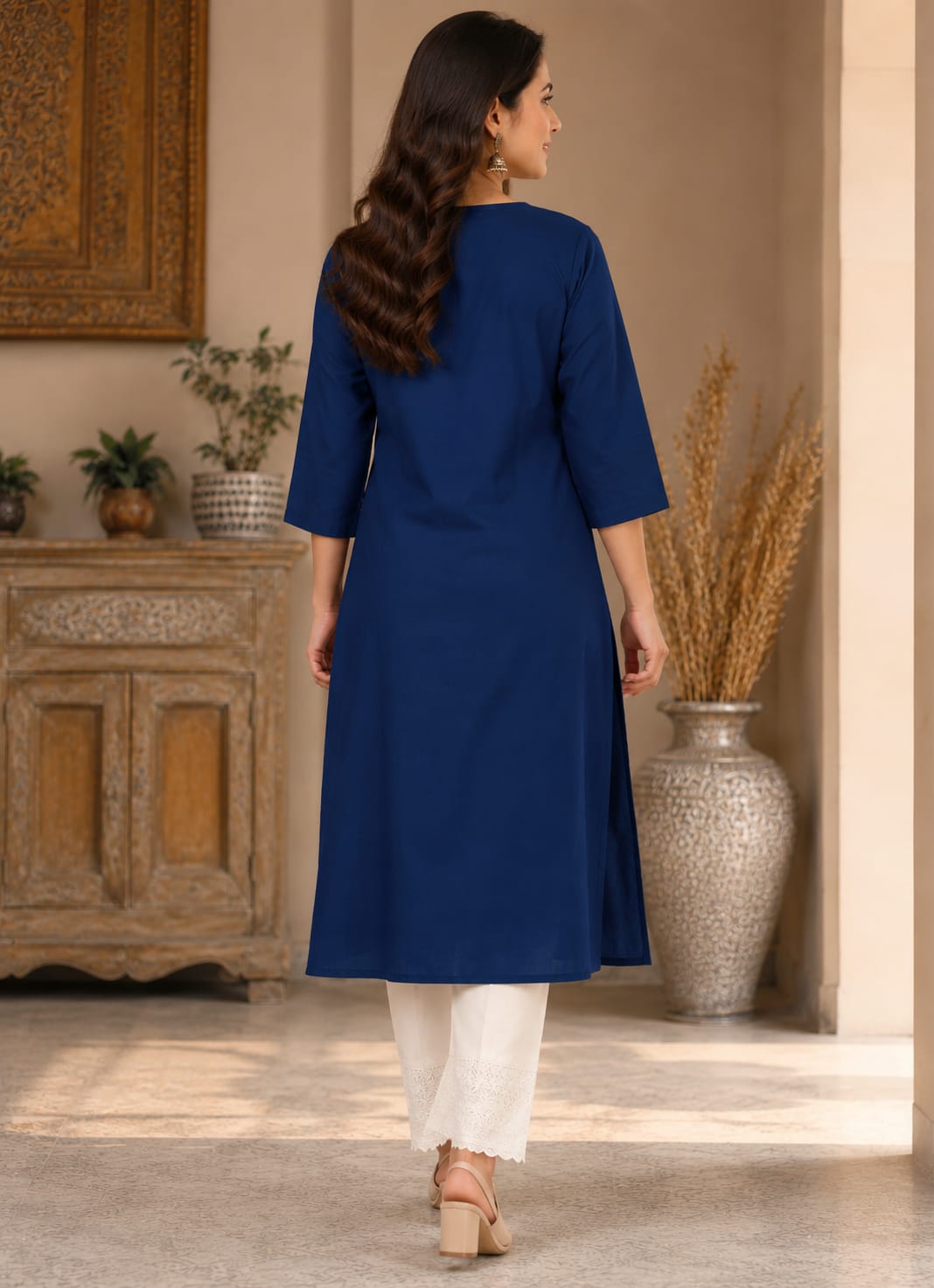 Neck Embroidery Kurti
