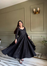 Black Sequence Anarkali Suit