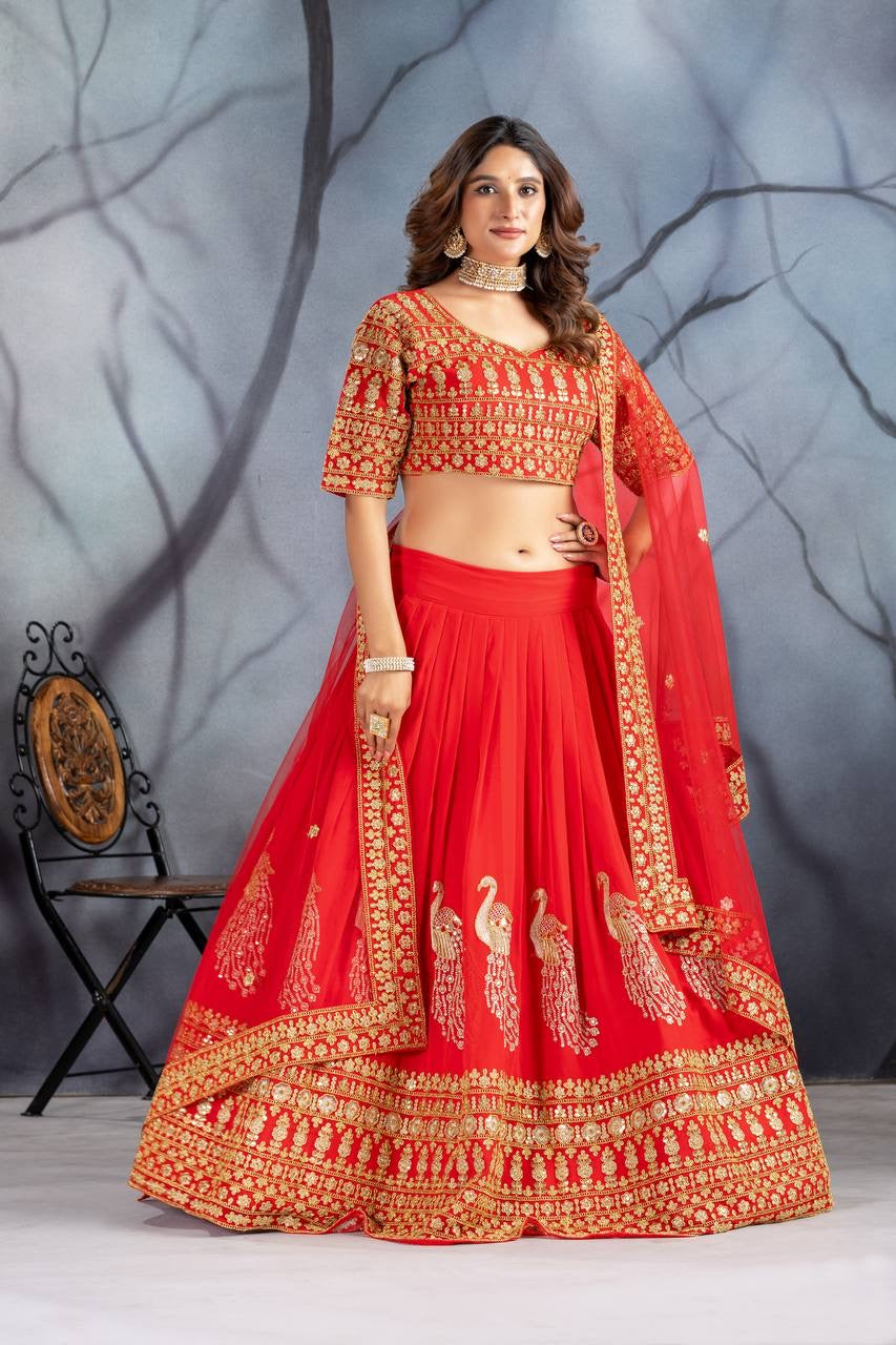 Women Red Lehnga Choli