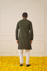 Green Embroidered Kurta Pajama