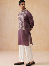 Silk Embroidered Kurta Pant With Shawal