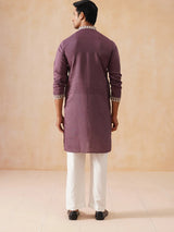 Silk Embroidered Kurta Pant With Shawal