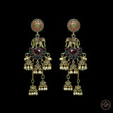 Long Elephant bells golden earrings