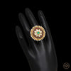 Meenakari Pearl Maroon Medium Ring