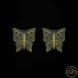 Butterfly oxidised Golden Earring