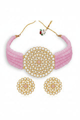 Gold Plated Pearl Choker Necklace Set