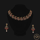 Oxidised Necklace With Earrings