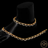 Golden American Diamond Anklet