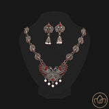 Oxidised Necklace With Earrings