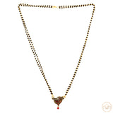 Maroon & Green Colour Glass Stone Mangalsutra