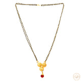 Maroon Colour Glass Stone Mangalsutra