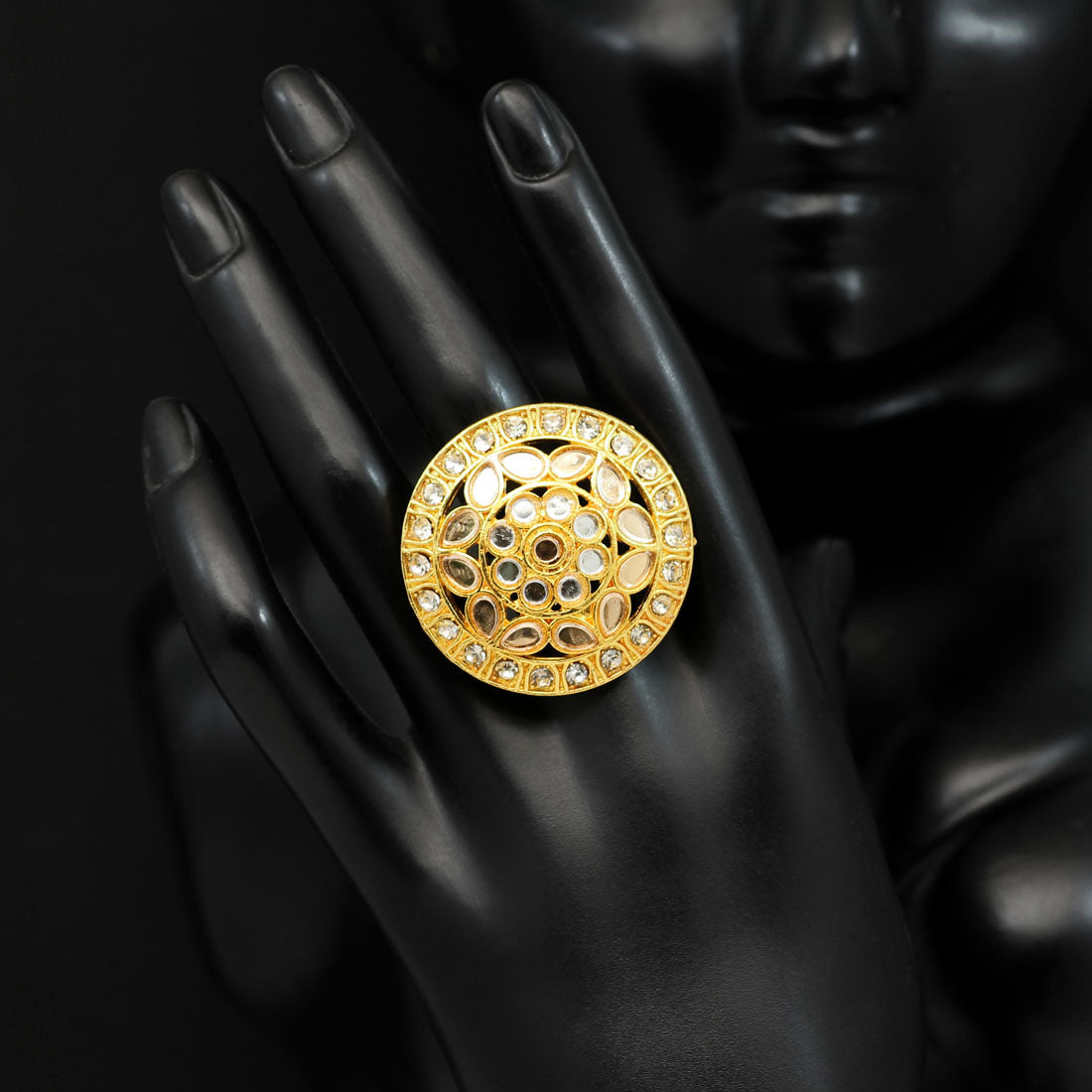 Golden Polki Ring