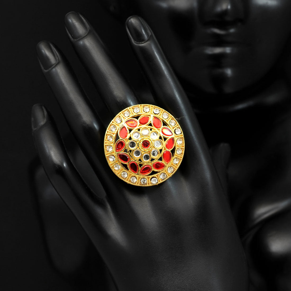 Golden Polki Ring
