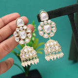 White Kundan Earrings