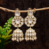 White Kundan Earrings