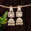 White Kundan Jhumki Earrings
