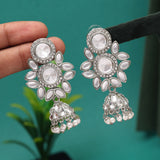 Silver Kundan Earrings