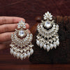 White Kundan and Pearl Earrings