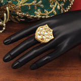 Kundan Ring - White