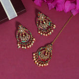 Multi Color Kundan Earrings With tikka