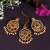 Multi Color Kundan Earrings With tikka
