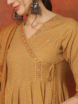 Cotton V-Neck Anarkali Suit