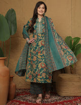 Cotton Straight Kurta Bottom With Dupatta