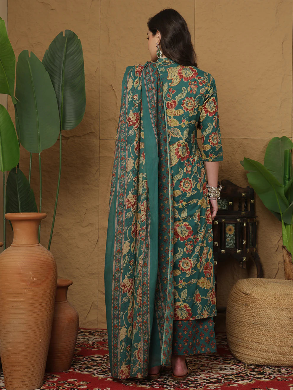 Cotton Straight Kurta Bottom With Dupatta