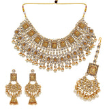 Kundan Necklace With Earrings & Maang Tikka