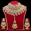 Kundan Necklace With Earrings & Maang Tikka